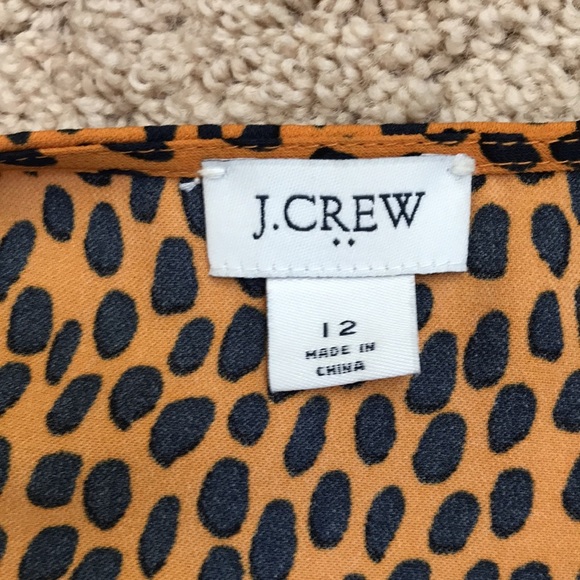 J. CREW amber with black Size 12 twill drapey wrap dress - Picture 10 of 12